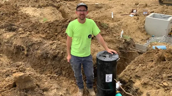 Wisy Vortex Filter installed in-ground for rainwater prefiltration