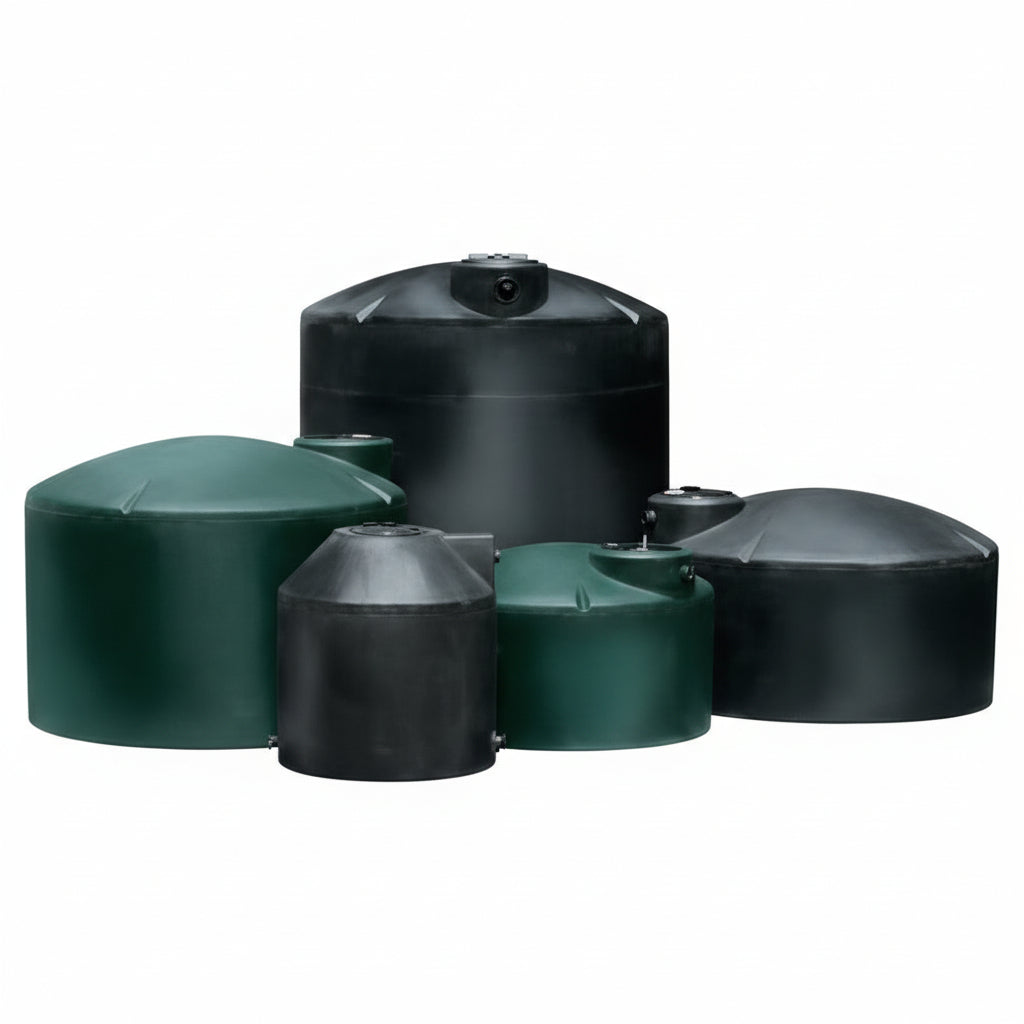 10,000 Gallon HDPE Vertical Water Tank (Black) 