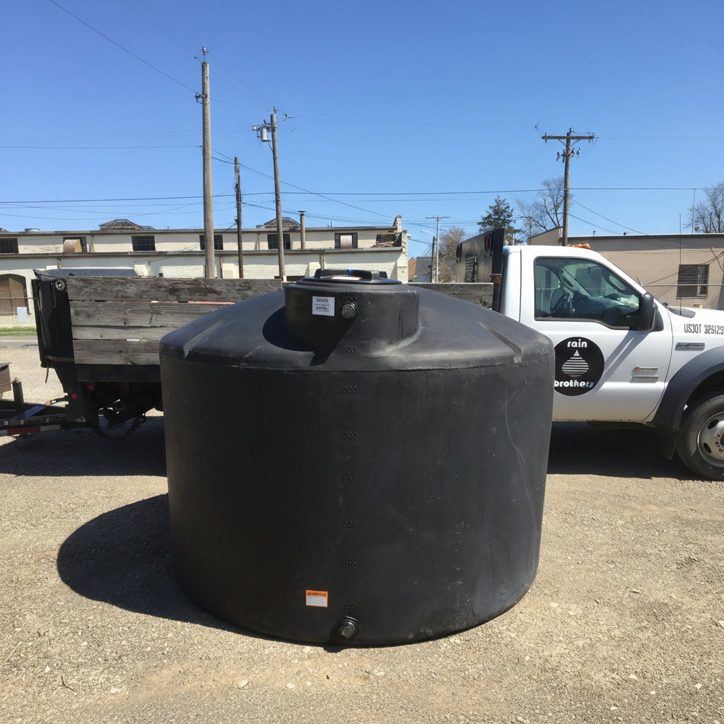 1550-Gallon HDPE Above-Ground Tank Color:BLACK 