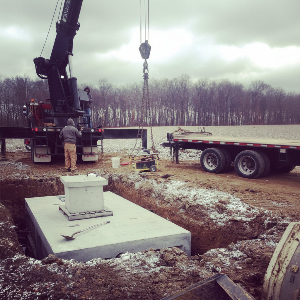 1850-Gallon Reinforced Precast Concrete Cistern 