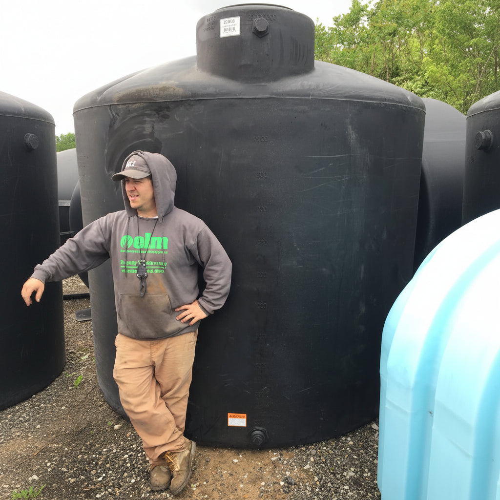2500-Gallon HDPE Norwesco Above-Ground Tank (BLACK) 
