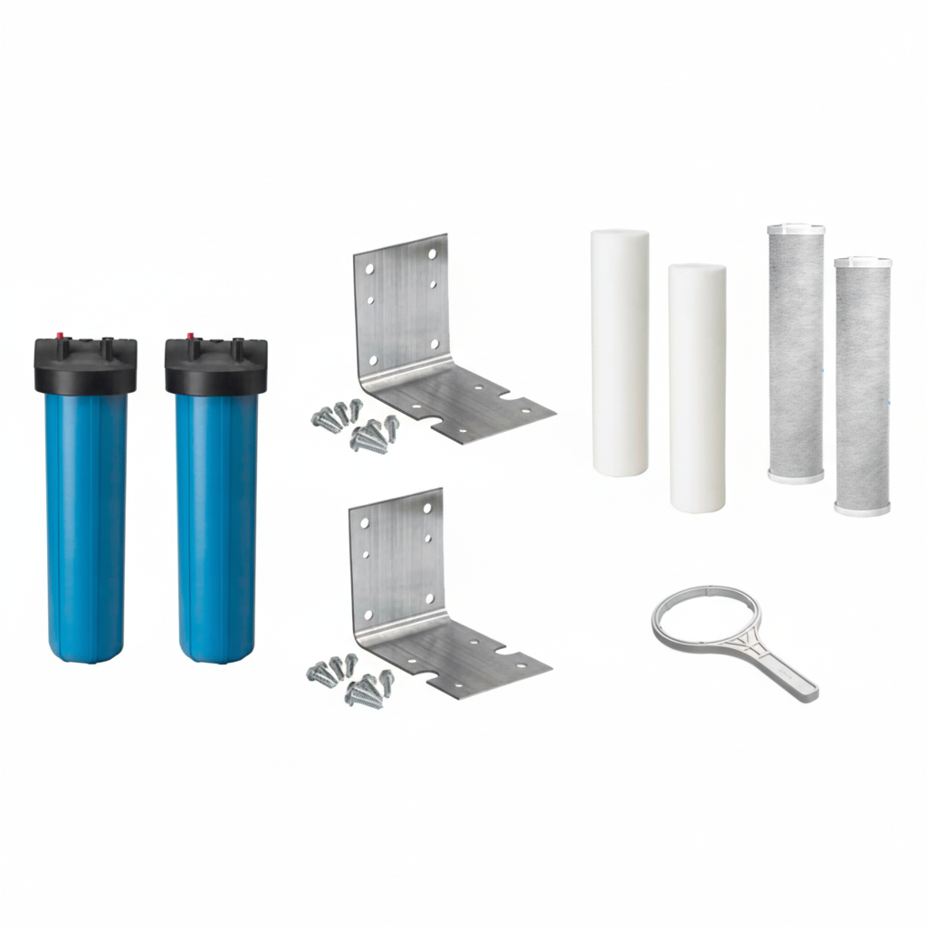 Pentek Big Blue Double Filter Housing Kit (with extra set of filters) 