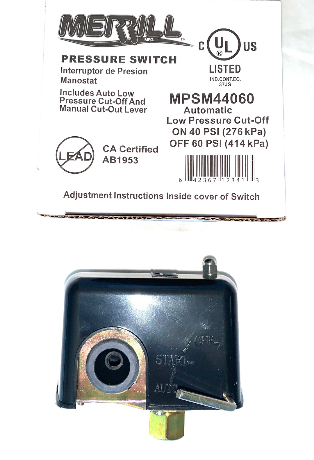 40/60 Pressure Switch w/Low Pressure Cut Off 