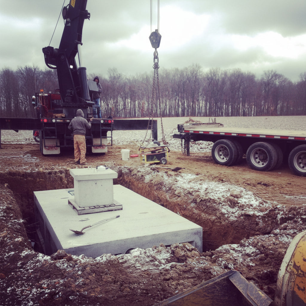 3300-Gallon Reinforced Precast Concrete Cistern (Made in Ohio) 