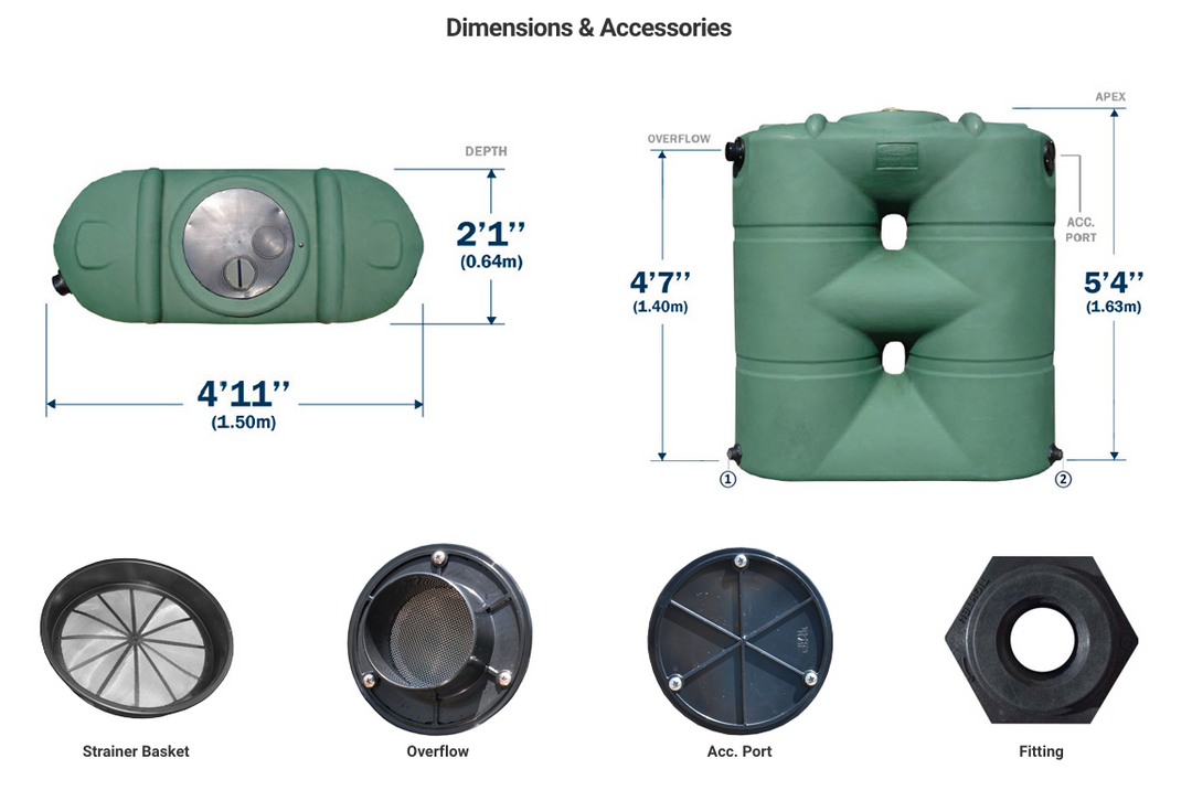 Bushman 265 Gallon Slimline Rainwater Harvesting Tank 