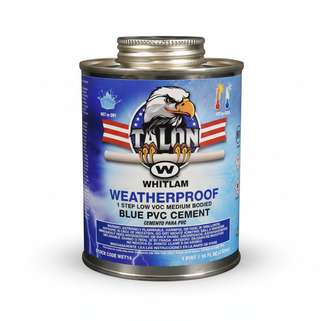 TALON WEATHERPROOF Blue Medium Bodied Low VOC PVC Cement (Quart - .95L) 