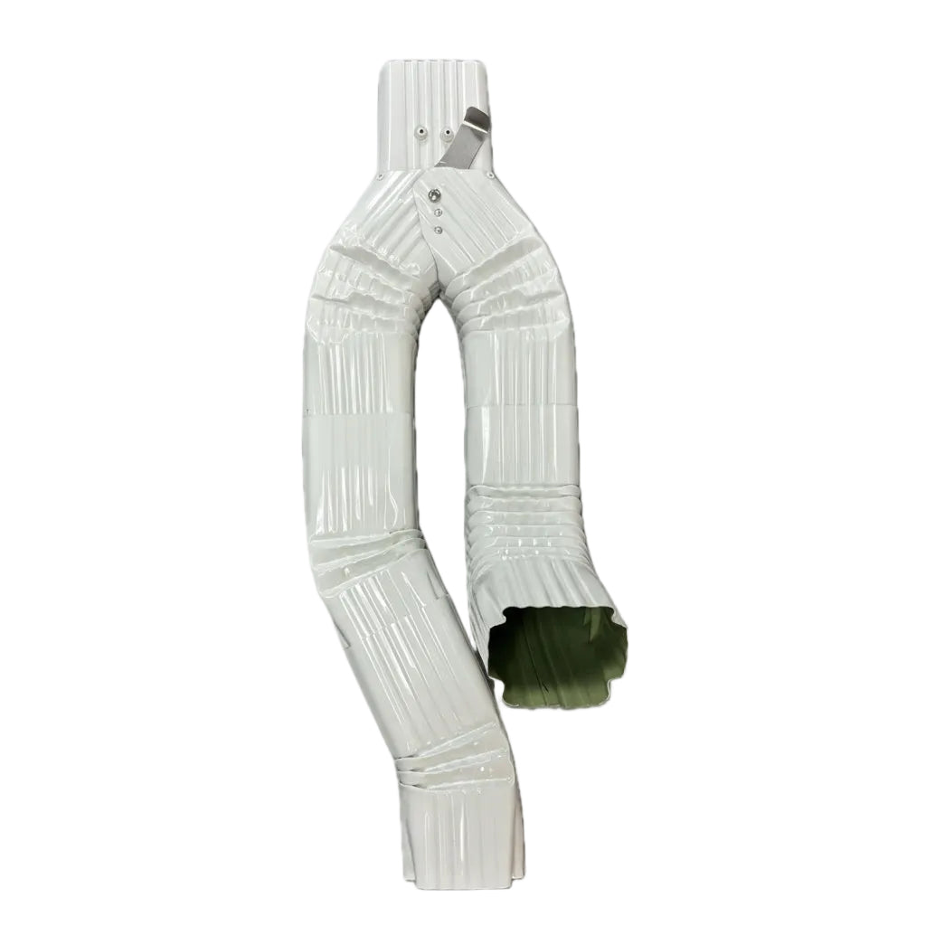 2"x3" Aluminum Downspout "In-Line" Manual Diverter (WHITE) 