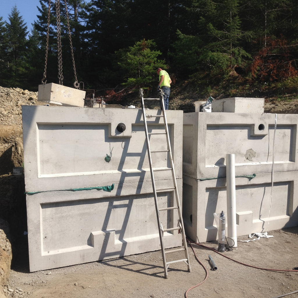 5500-Gallon Reinforced Precast Concrete Cistern (Made in Ohio) 