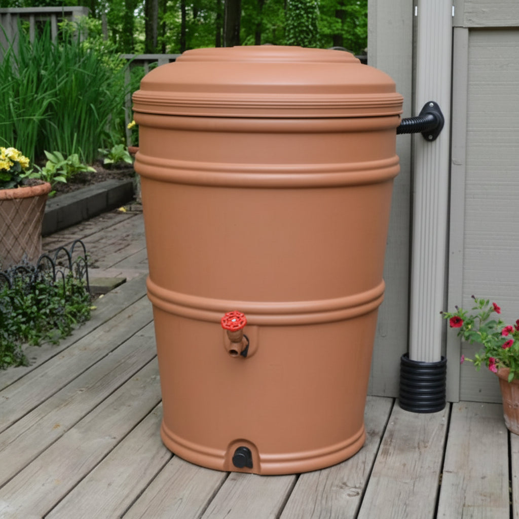 EarthMinded RainStation 45-Gallon Rain Barrel (Terra Cotta) 