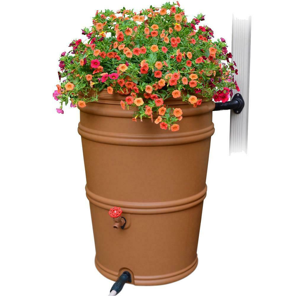 EarthMinded RainStation 45-Gallon Rain Barrel (Terra Cotta) 